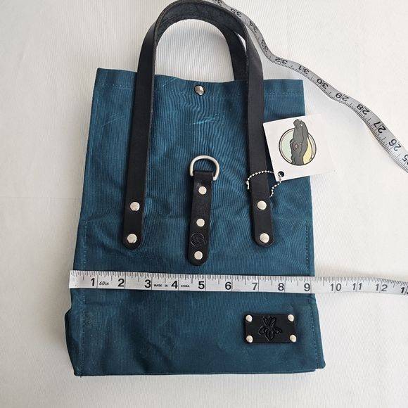 Miss Babs x Blue Spring Craft Waxed Canvas Tote No. 2 “On The Go” Teal Bag - Picture 9 of 16